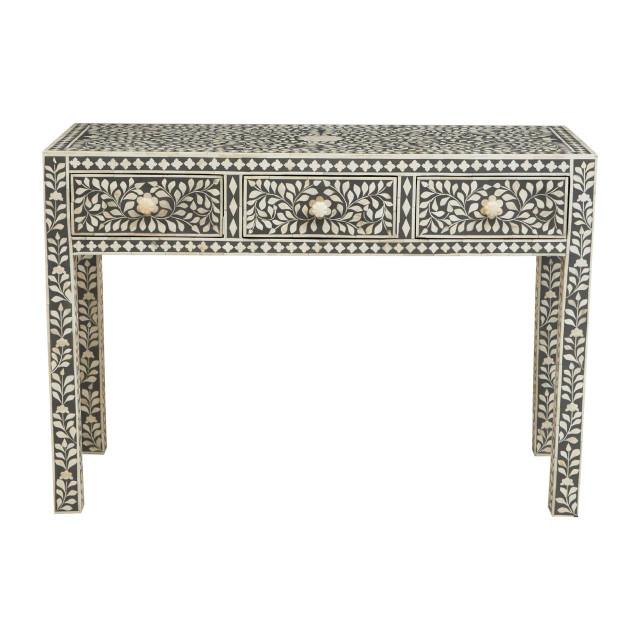 Premier Housewares Fusion Bone Inlay Desk With 3 Drawers