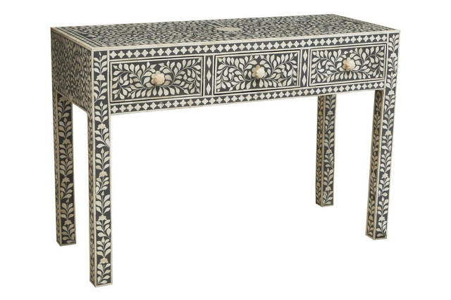 premier housewares Fusion Bone Inlay Desk with 3 Drawers