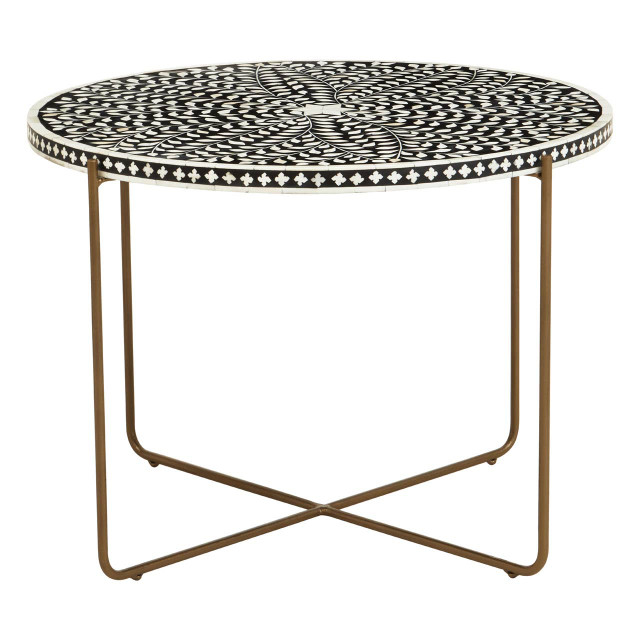 premier housewares Fusion Bone Inlay Round Coffee Table