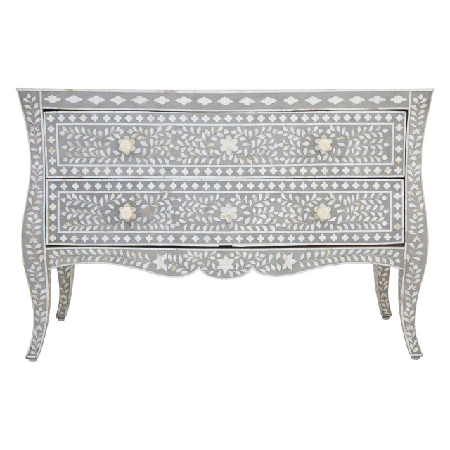 Premier Housewares Fusion Chest Of 2 Drawers With Mother Of Pearl Inlay