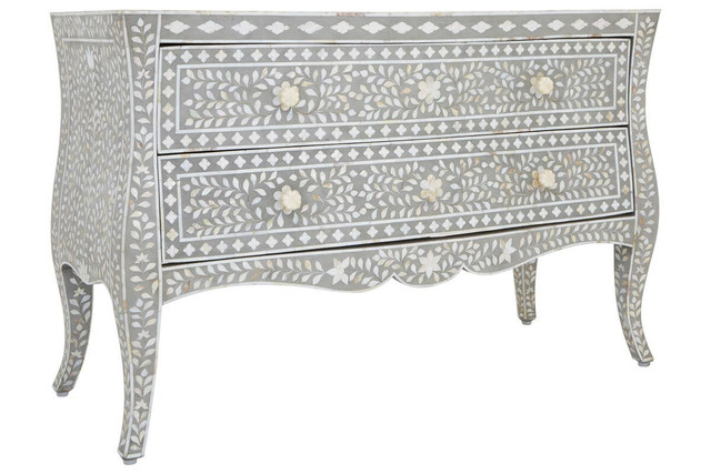 premier housewares Fusion Chest of 2 Drawers with Mother of Pearl Inlay