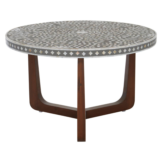 premier housewares Fusion Mother of Pearl Design Round Coffee Table