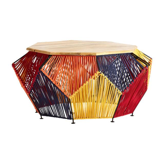 premier housewares Fusion Multicoloured Woven Hexagon Coffee Table