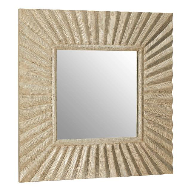Premier Housewares Fusion Square Wall Mirror With Textured Silver Frame