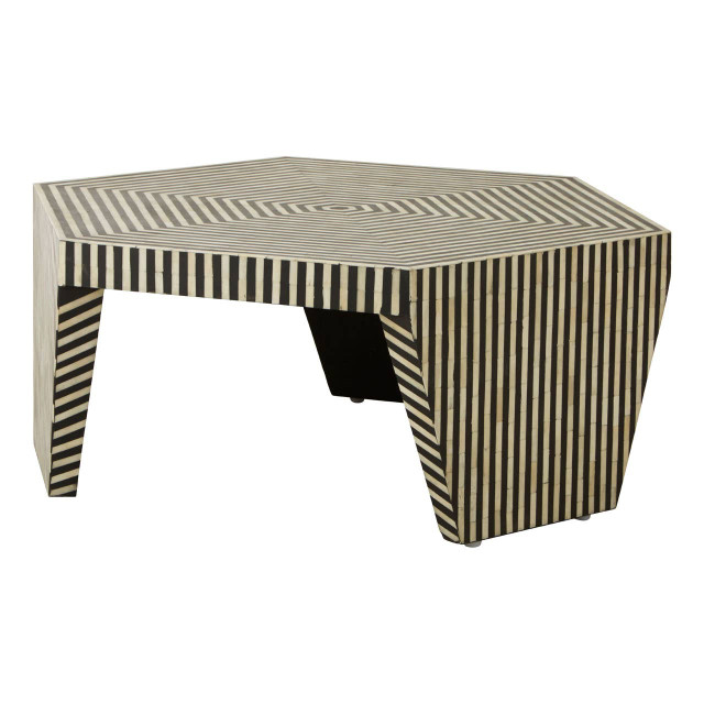 Premier Housewares Fusion Striped Bone Inlay Coffee Table
