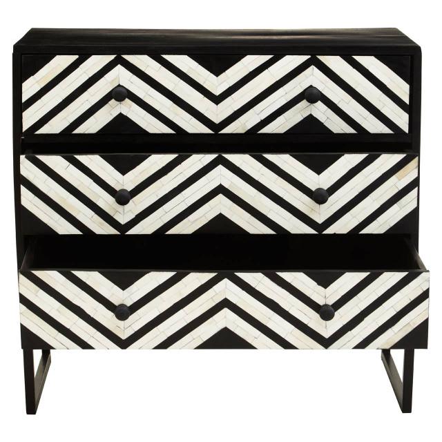 Premier Housewares Fusion Three Drawer Chest With Bone Inlay