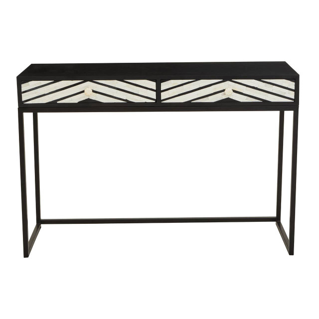 premier housewares Fusion Two Drawers with Bone Inlay Console Table