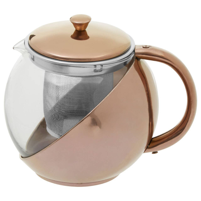 Premier Housewares Fuso Stainless Steel Teapot With Copper Finished Infuser