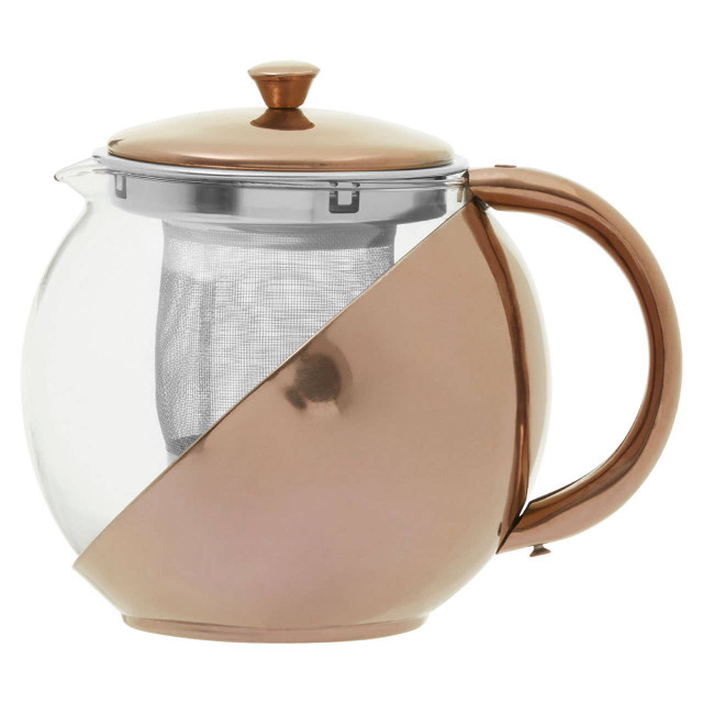 premier housewares Fuso Stainless Steel Teapot With Copper Finished Infuser