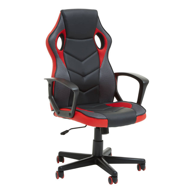 premier housewares Fynn Black And Red Home or Gaming Office Chair