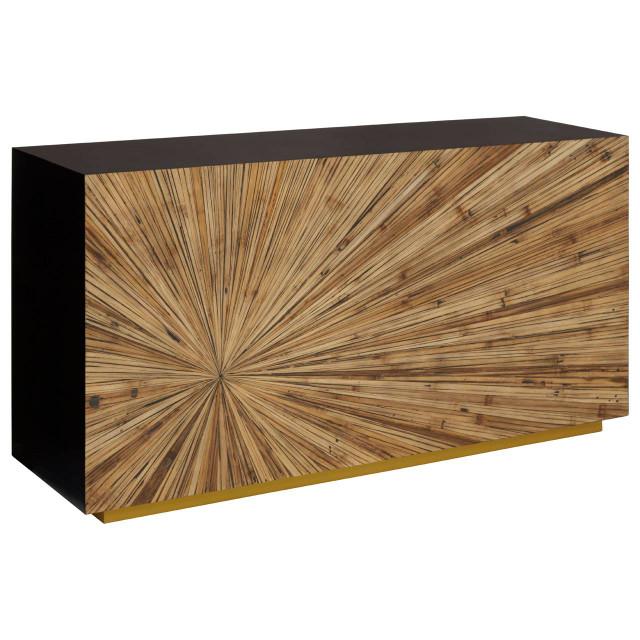 Premier Housewares Gabelle Ebony And Natural Bamboo Console Table