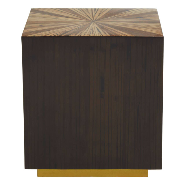 Premier Housewares Gabelle Ebony Bamboo Square Side Table