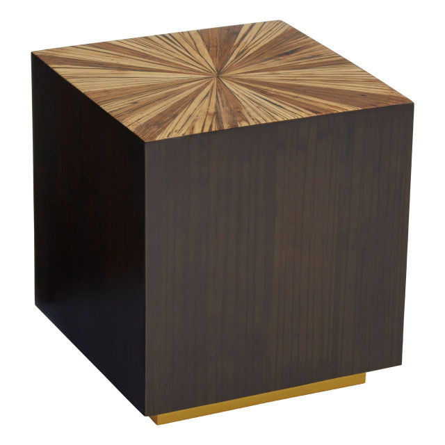 Premier Housewares Gabelle Ebony Bamboo Square Side Table