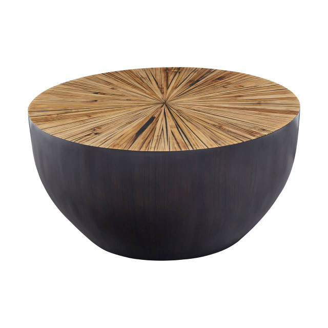 Premier Housewares Gabo Small Round Ebony Coffee Table