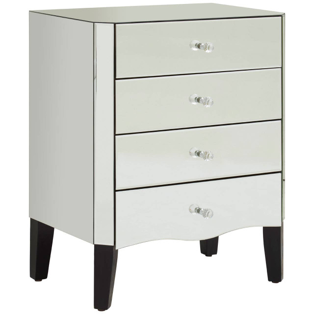 Premier Housewares Gabriella Mirrored Chest Of 4 Drawers