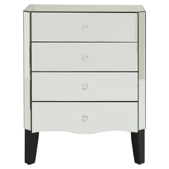 premier housewares Gabriella Mirrored Chest of 4 Drawers