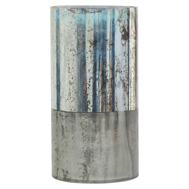 Premier Housewares Gaia Large Glass Vase In Metallic Antique Finish