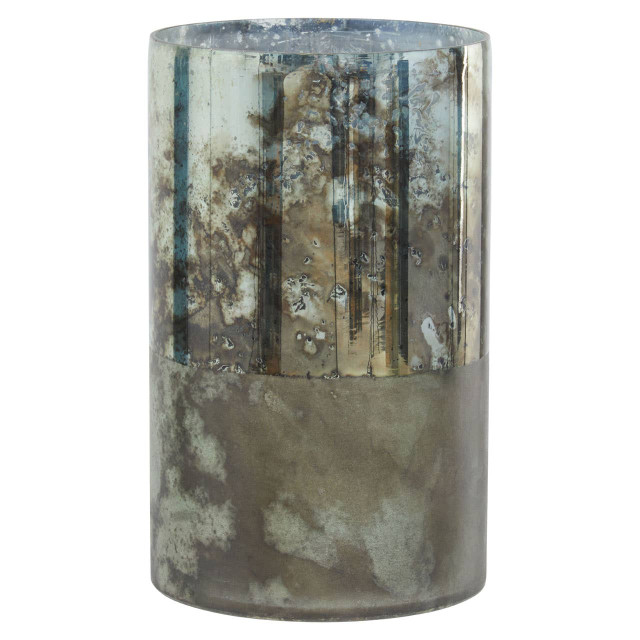 premier housewares Gaia Medium Glass Vase in Metallic Antique Finish