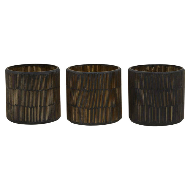 Premier Housewares Gaia Set Of 3 Mosaic Glass Tealight Holders