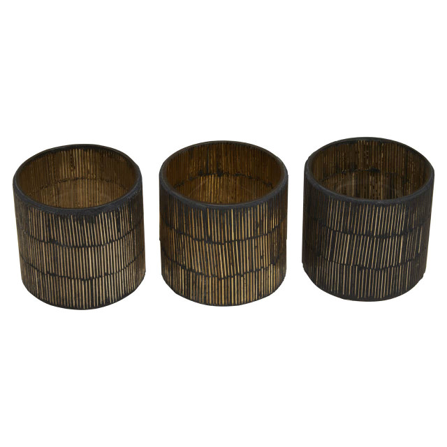 Premier Housewares Gaia Set Of 3 Mosaic Glass Tealight Holders