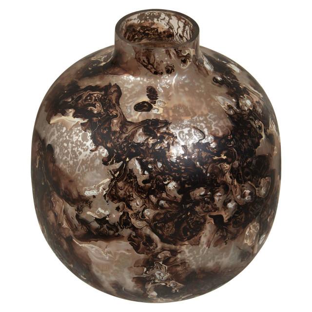 Premier Housewares Garan Brown Marble Effect Glass Vase
