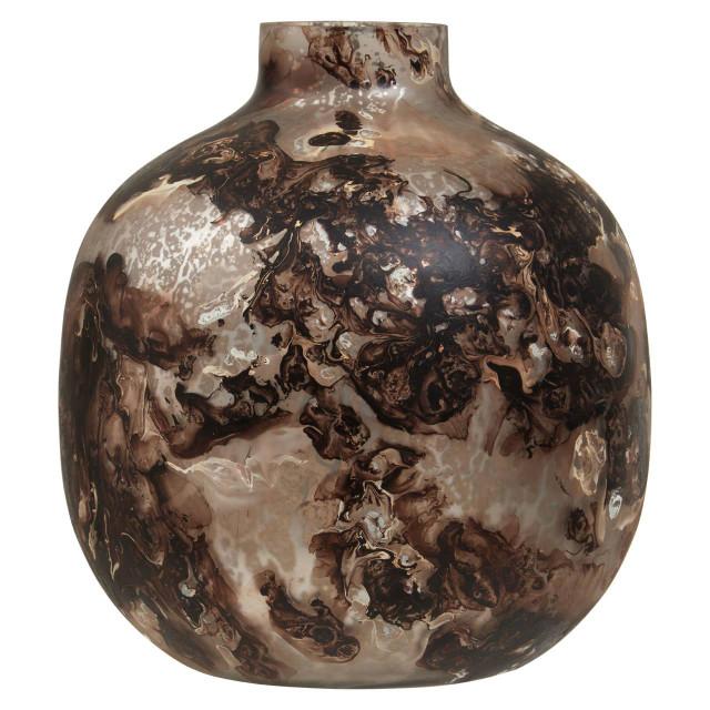 premier housewares Garan Brown Marble Effect Glass Vase