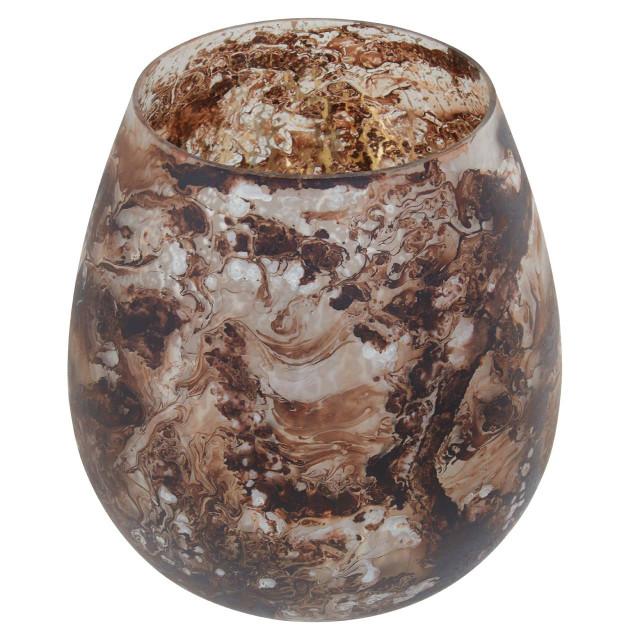 Premier Housewares Garan Brown Marble Effect Large Candle Holder