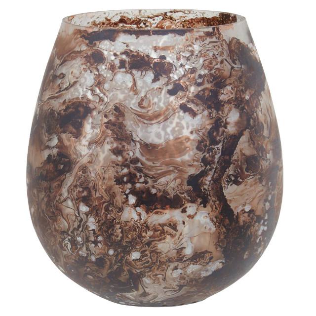 premier housewares Garan Brown Marble Effect Large Candle Holder