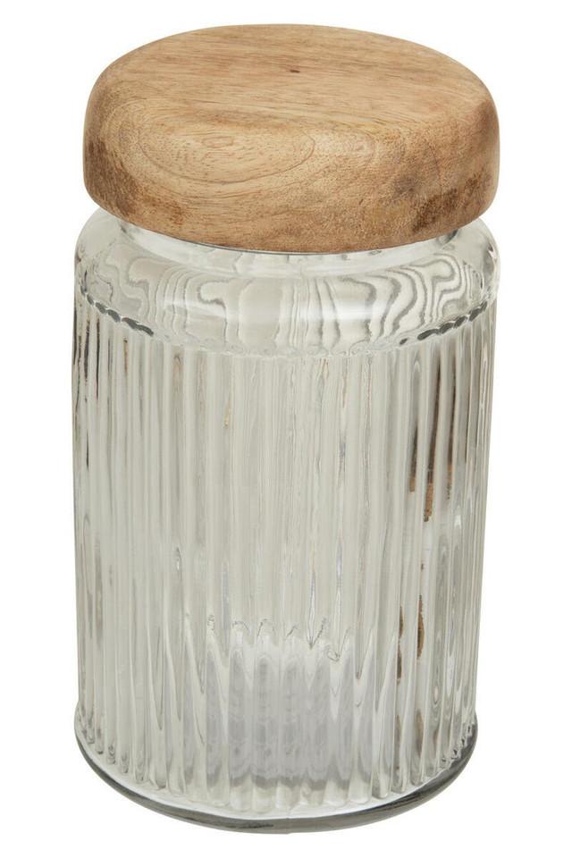 Premier Housewares Garner Glass Storage Jar With Mango Wood Lid 1700ml