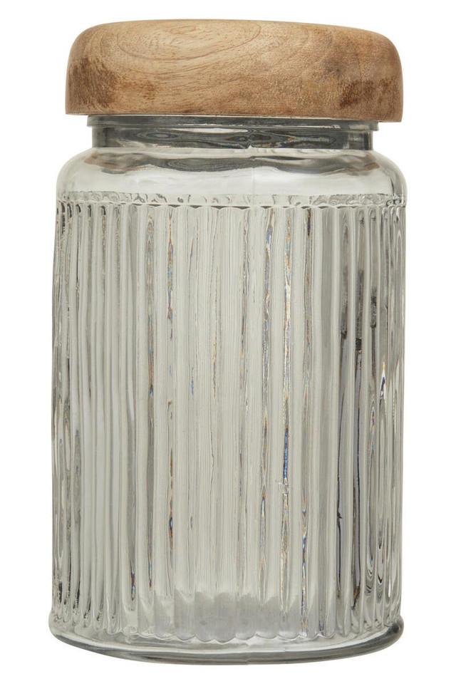 Premier Housewares Garner Glass Storage Jar With Mango Wood Lid 1700ml