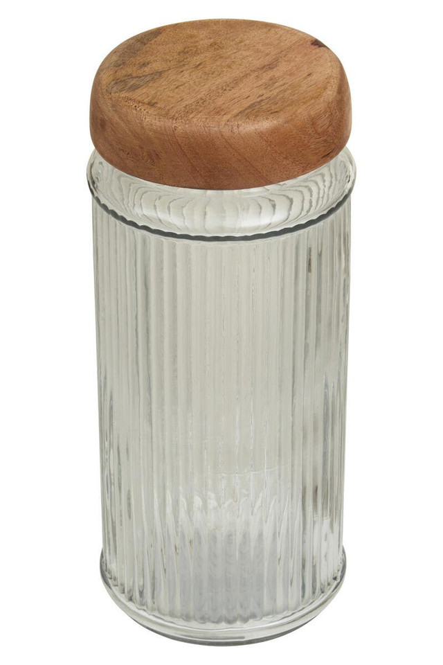 Premier Housewares Garner Glass Storage Jar With Mango Wood Lid 2000ml