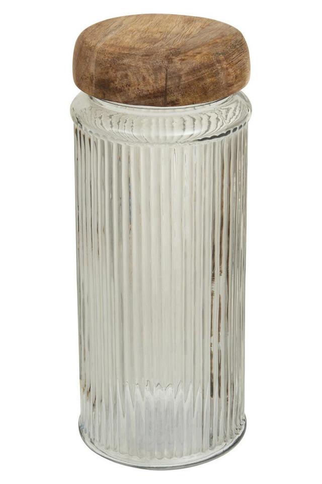 premier housewares Garner Glass Storage Jar with Mango Wood Lid 2400ml