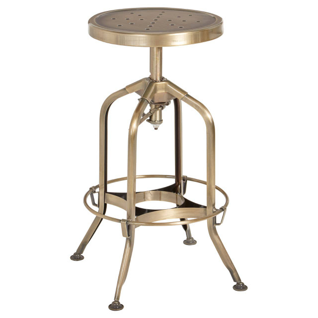 premier housewares Gator Brass Finish Adjustable Bar Stool