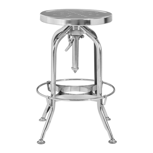 Premier Housewares Gator Chrome Finish Adjustable Bar Stool
