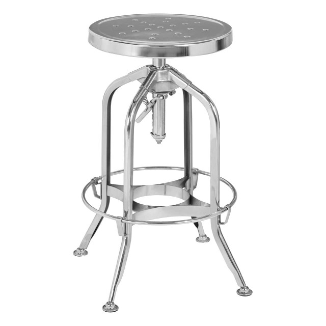 Premier Housewares Gator Chrome Finish Adjustable Bar Stool