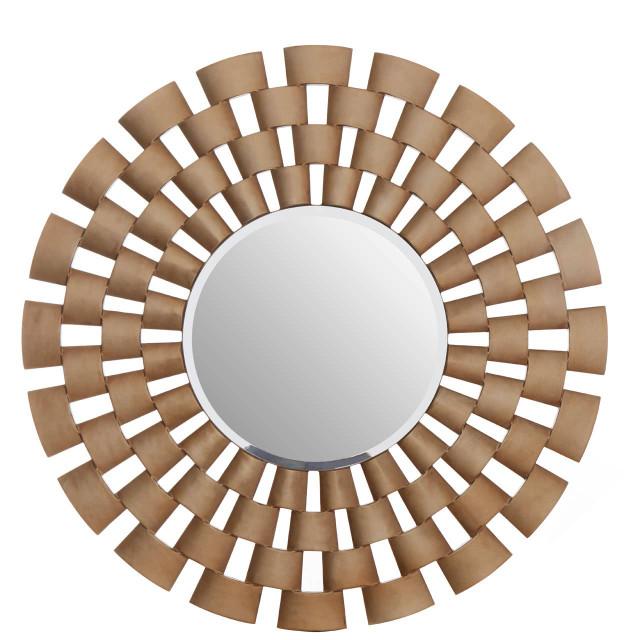 premier housewares Geela Round Antique Silver Finish Wall Mirror