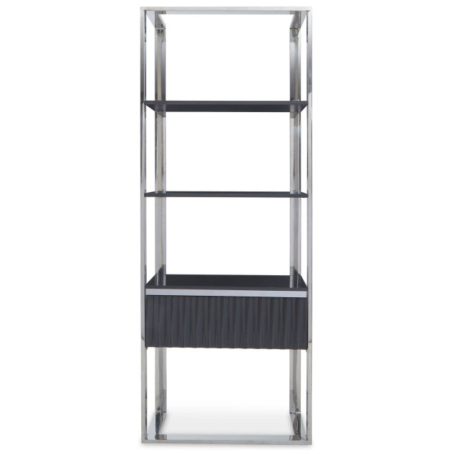 Premier Housewares Genoa Grey And Stainless Steel Shelf Unit