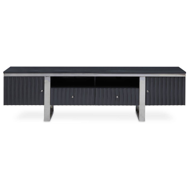 Premier Housewares Genoa Grey Gloss Finish Media Unit