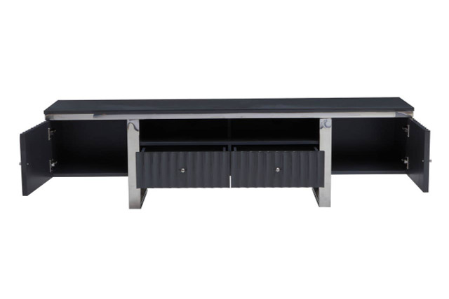 Premier Housewares Genoa Grey Gloss Finish Media Unit