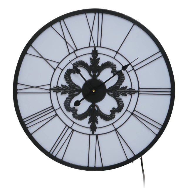 Premier Housewares Genova Black And White LED Wall Clock