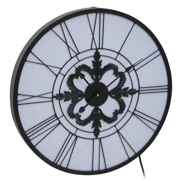 Premier Housewares Genova Black And White LED Wall Clock