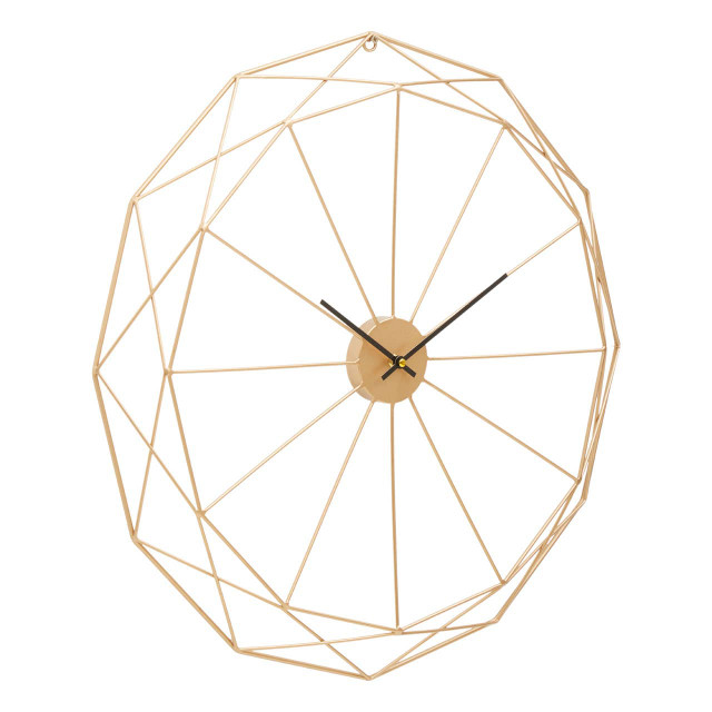 Premier Housewares Genova Geometric Gold Metal Wall Clock
