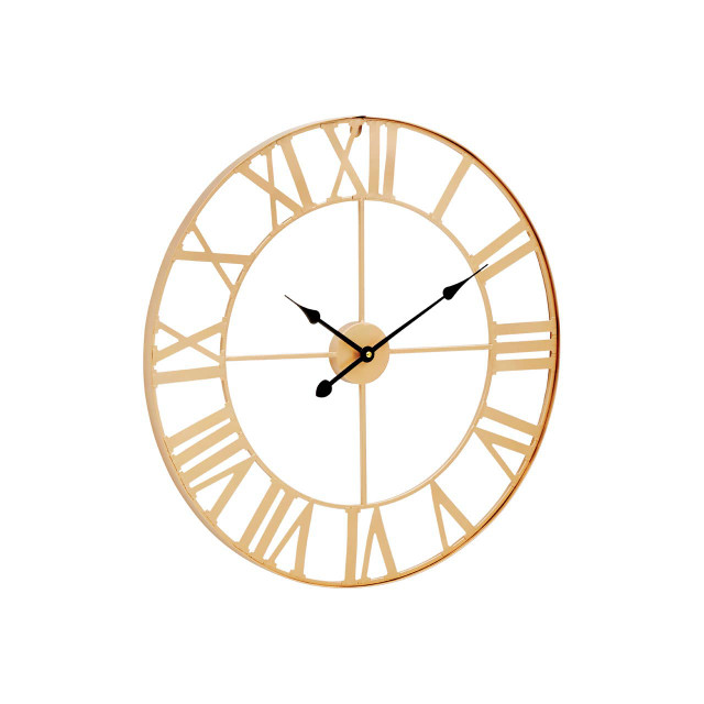 Premier Housewares Genova Large Gold Metal Wall Clock