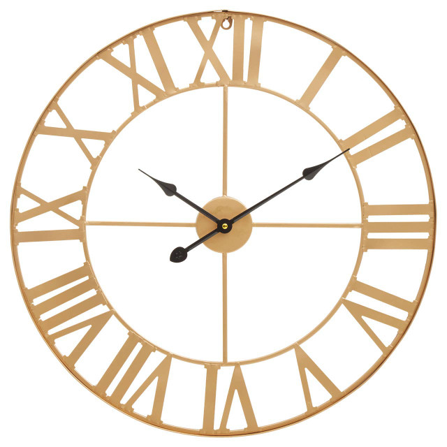 premier housewares Genova Large Gold Metal Wall Clock