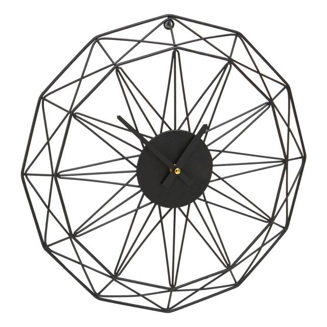 Premier Housewares Genova Small Black Metal Wall Clock