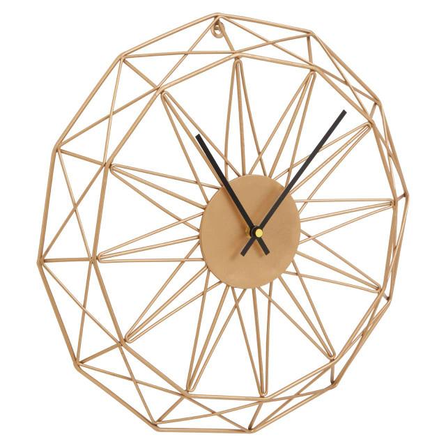 Premier Housewares Genova Small Gold Metal Wall Clock