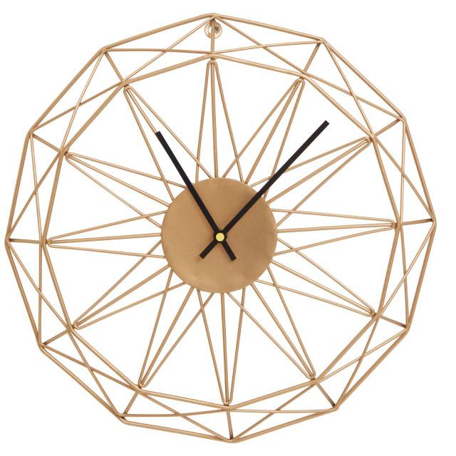 premier housewares Genova Small Gold Metal Wall Clock