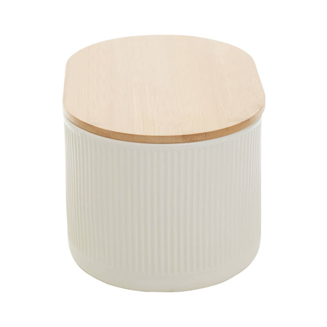 Premier Housewares Geome Cream Bread Bin In Stoneware