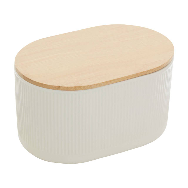 premier housewares Geome Cream Bread Bin in Stoneware