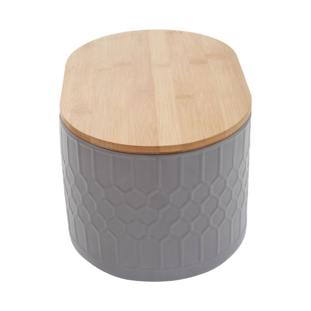 premier housewares Geome Grey Bread Bin in Stoneware